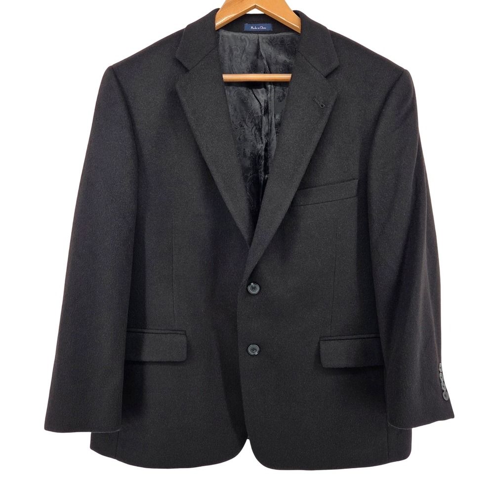 Turnbury Mens 44S Black Camel Hair Blazer Jacket Sport Coat